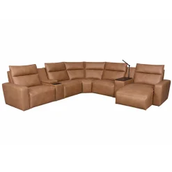 Tahoe Power Reclining Sectional with Chaise - Brown