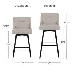 Tapered Bar Stool - Beige