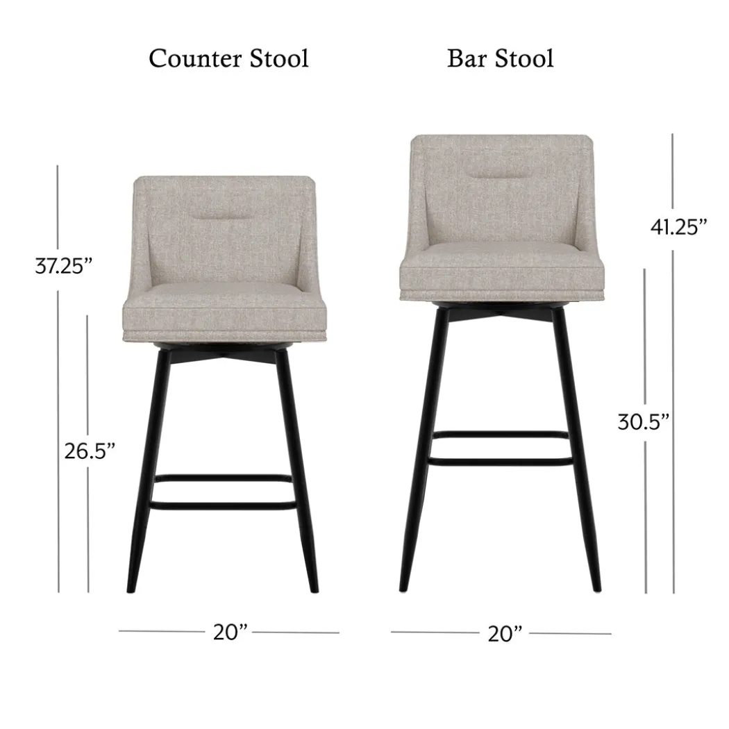 Tapered Bar Stool - Beige