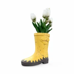 Tulips in Rain Boot Planter