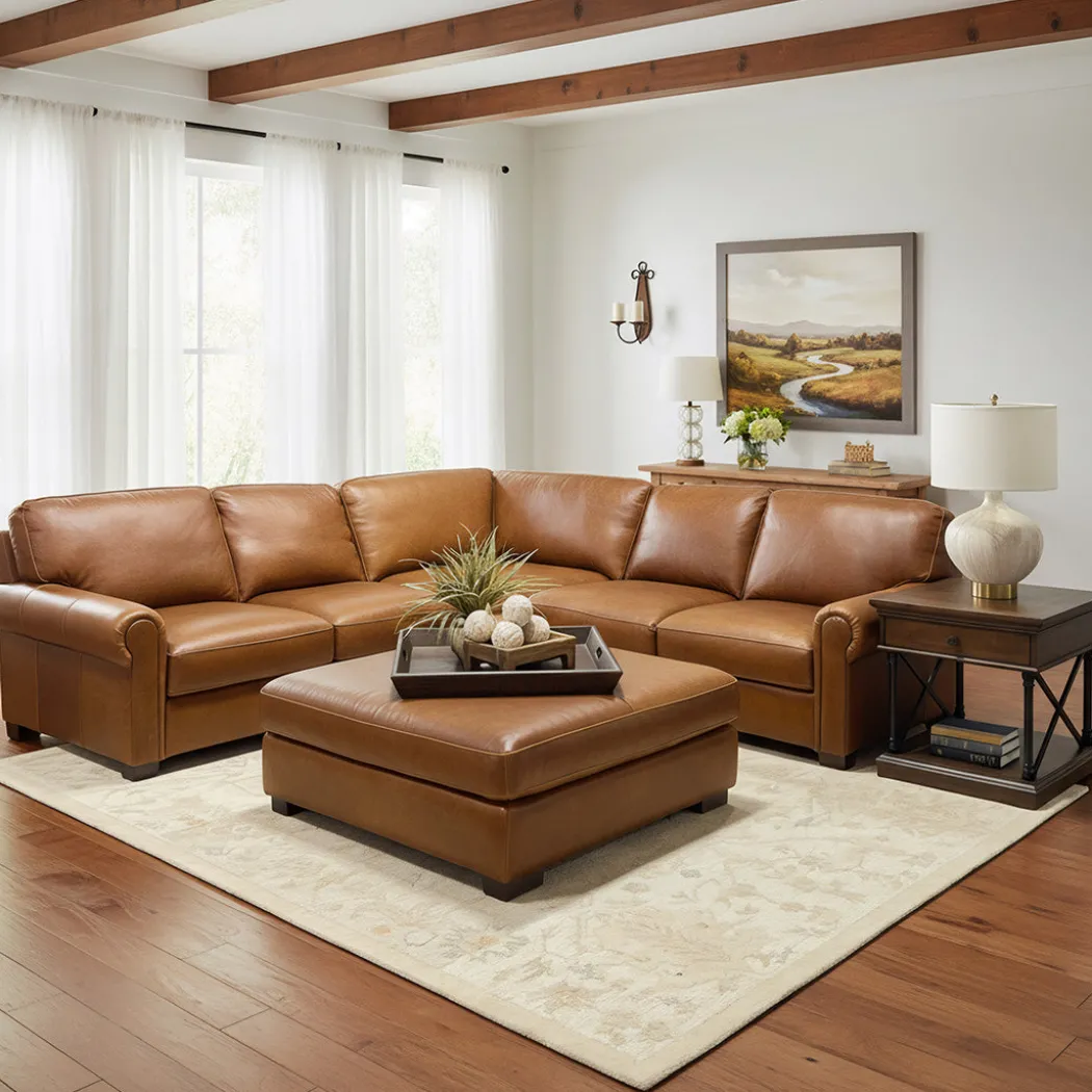 Wyoming Leather Ottoman